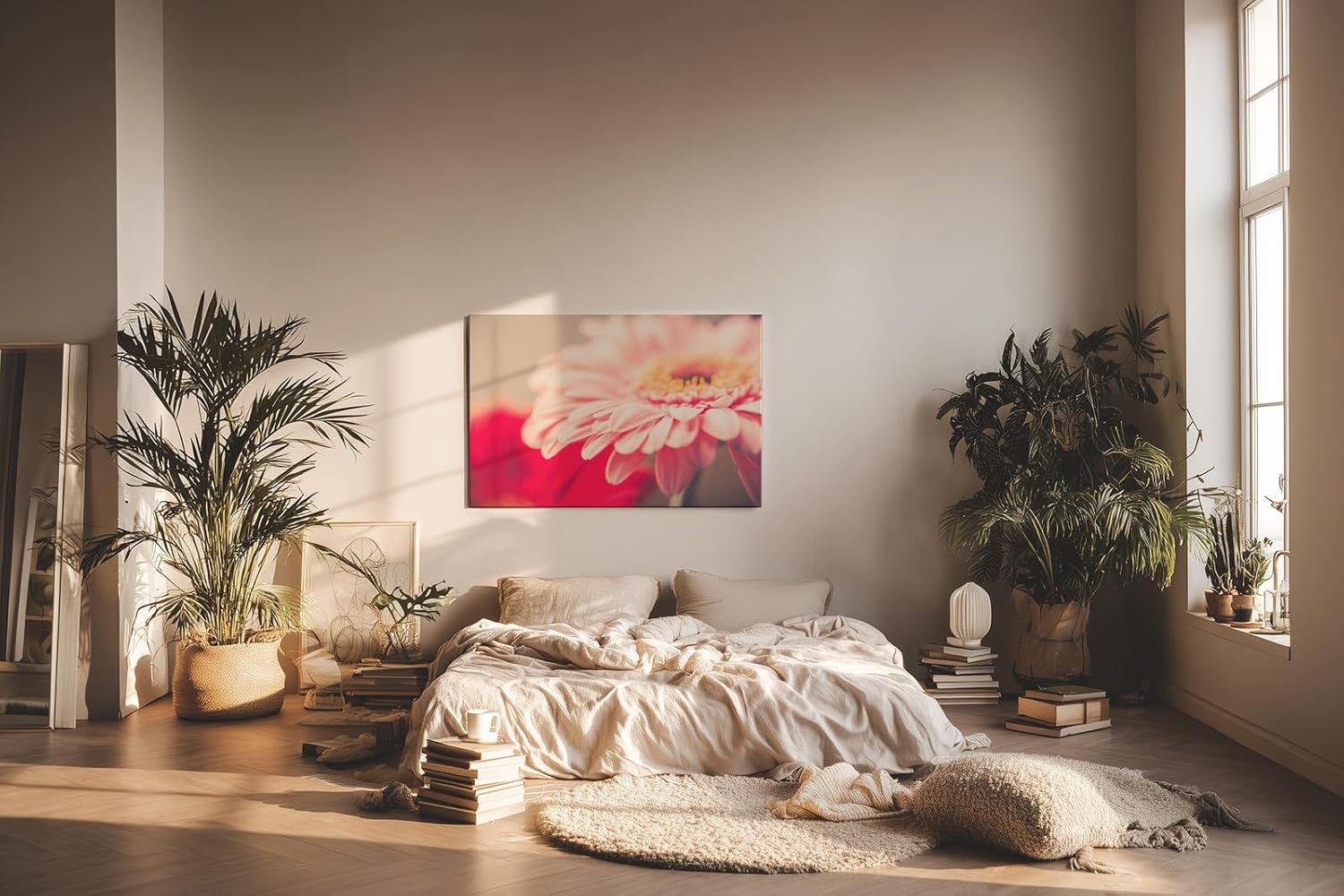 Sinus Art Wandbild 120x80cm Ruhiges Blütenmotiv mit harmonischer Lichtführung und sanften Rosétönen