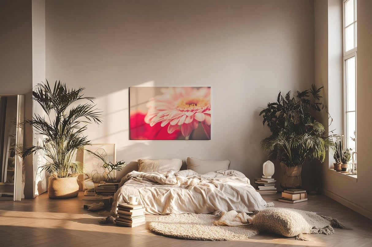 Sinus Art Wandbild 120x80cm Ruhiges Blütenmotiv mit harmonischer Lichtführung und sanften Rosétönen
