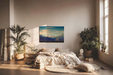 Sinus Art Wandbild 120x80cm Die schneebedeckten Berge vor blauem Himmel vermitteln Weite, Kraft und Naturerlebnis