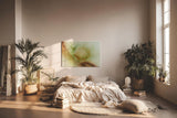 Sinus Art Wandbild 120x80cm Farbwolken in Naturtönen mit sanftem Zentrum und umgebenden Flächen