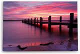 Paul Sinus Wandbild 120x80cm Meer Steg Sonnenuntergang Rot Himmel Abendröte