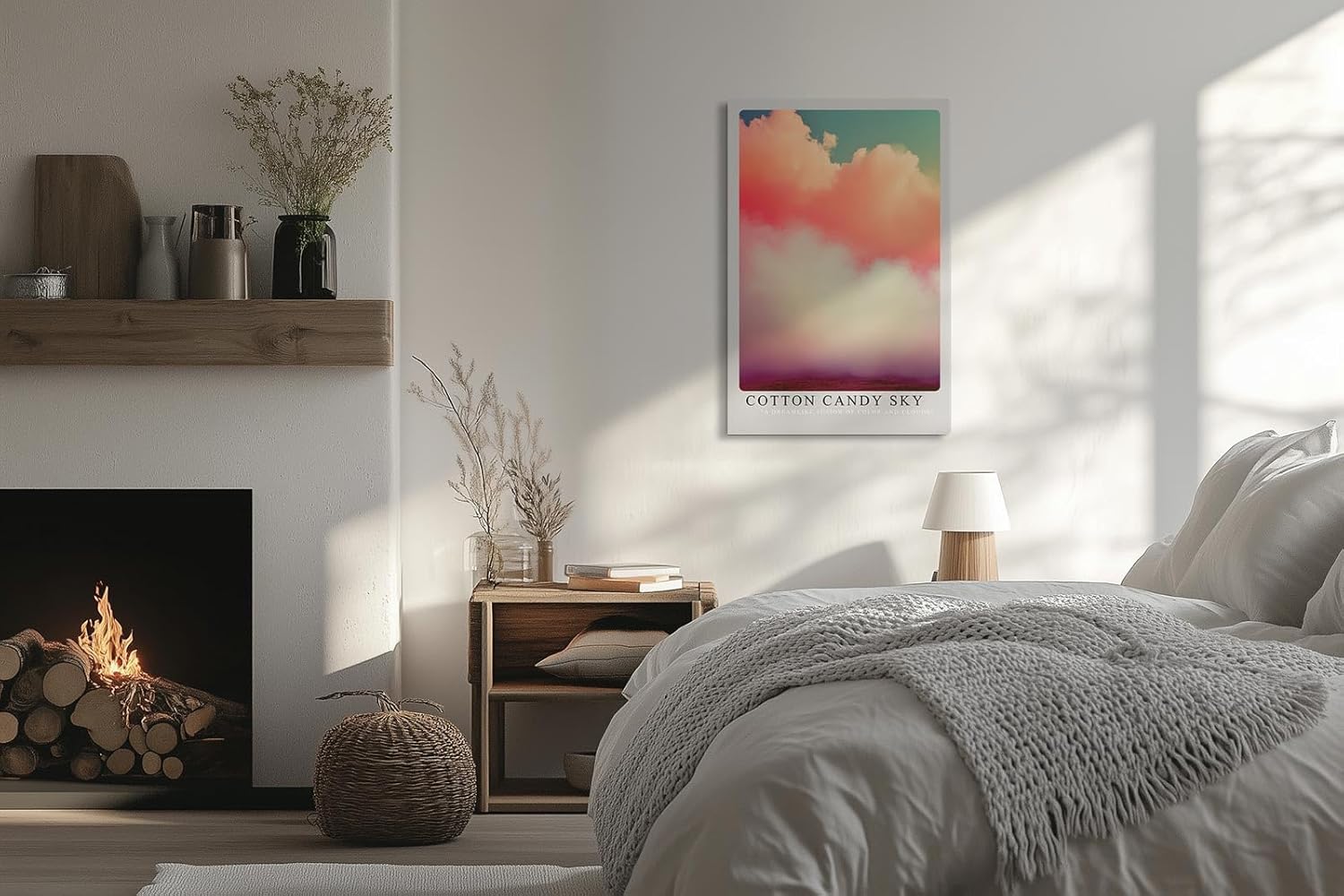 Paul Sinus Leinwandbild 80x120cm verträumte Wolkenformation in leuchtenden Pastelltönen, faszinierende Wandkunst mit surrealem Farbverlauf