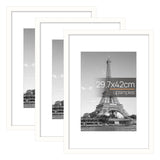upsimples 3 Pack Bilderrahmen A4 Holz, Picture Frame Holz für Fotos, Bilder, Poster