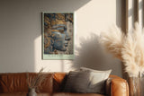 Paul Sinus Wandbild in 40x60cm The Blue Queen – Ägyptisches Königinnenprofil in Blau-Gold mit feinen Reliefdetails