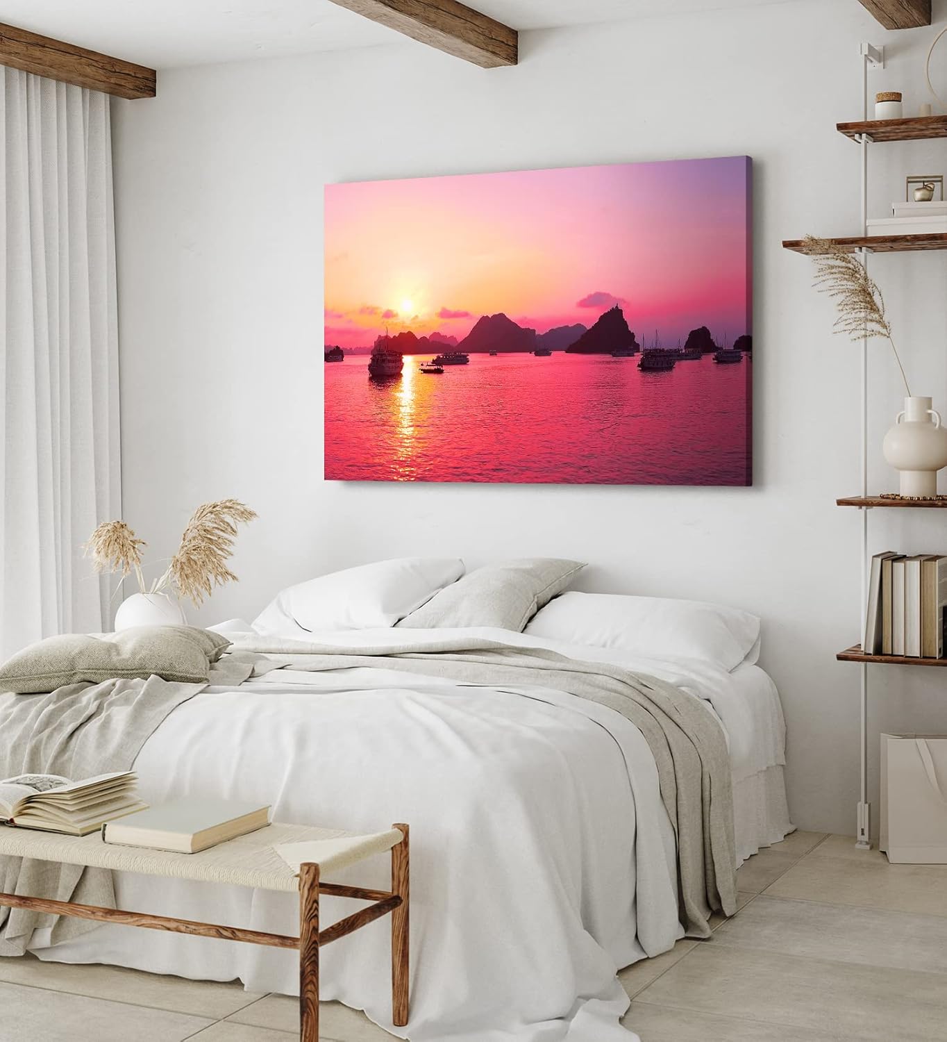Paul Sinus Wandbild 120x80cm Thailand Inseln Sonnenuntergang Schiffe Boote Meer