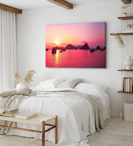 Paul Sinus Wandbild 120x80cm Thailand Inseln Sonnenuntergang Schiffe Boote Meer