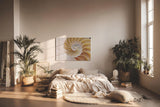 Sinus Art Wandbild 120x80cm Spiralförmige Nautilus-Schale in sanften Beige- und Perlmutttönen