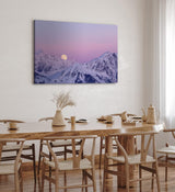 Paul Sinus Wandbild 120x80cm Vollmond hinter Bergen Berggipfel Mond Schnee Gebirge