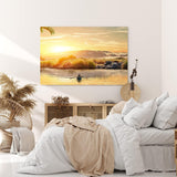 Paul Sinus Wandbild 120x80cm Afrika Nil Ägypten Fischerboot Fischer Fluss Sonnenuntergang