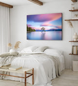 Paul Sinus Wandbild 120x80cm Einsamer Baum im See Berge Schneegipfel Natur