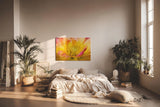 Sinus Art Wandbild 120x80cm Detailreiche Makroaufnahme einer gelben Dahlie mit weichen Übergängen und Leuchtkraft