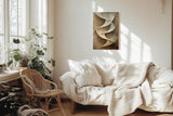 Paul Sinus 60x90cm Wandbild, Eindrucksvolle Eleganz in Spirale – Abstrakte Kunst in Braun und Creme
