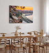 Paul Sinus Wandbild 120x80cm Freiheitsbrücke Budapest Ungarn Kanal Schiffe Sonnenuntergang