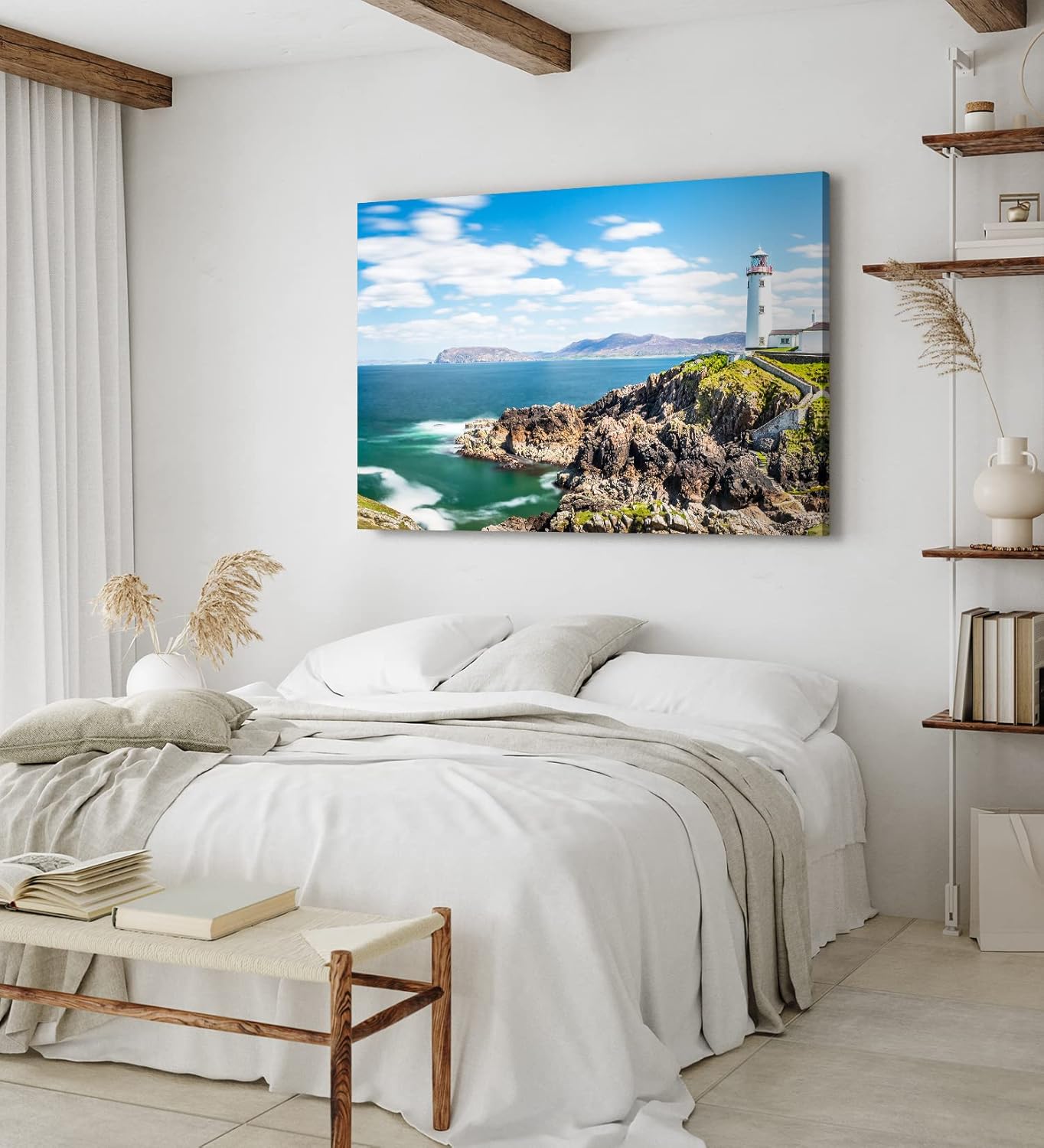 Paul Sinus Wandbild 120x80cm Fanad Head Lighthouse Irland Küste Leichtturm Meer
