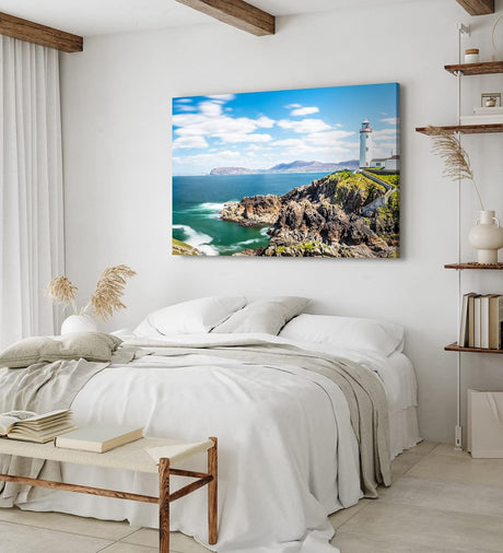 Paul Sinus Wandbild 120x80cm Fanad Head Lighthouse Irland Küste Leichtturm Meer