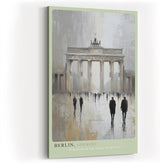 Paul Sinus Wandbild in 40x60cm Berlin Germany Brandenburger Tor in impressionistischem Stil mit Figuren in regennasser Straße