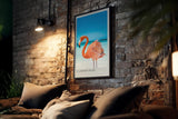 Paul Sinus Kunstdruck 40x60cm Flamingo Bliss mit rosa Flamingo am türkisfarbenen Meer