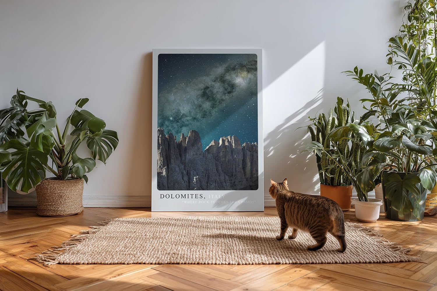 Paul Sinus Kunstdruck 40x60cm Dolomiten bei Nacht – majestätische Felswände unter dem Sternenhimmel Italiens