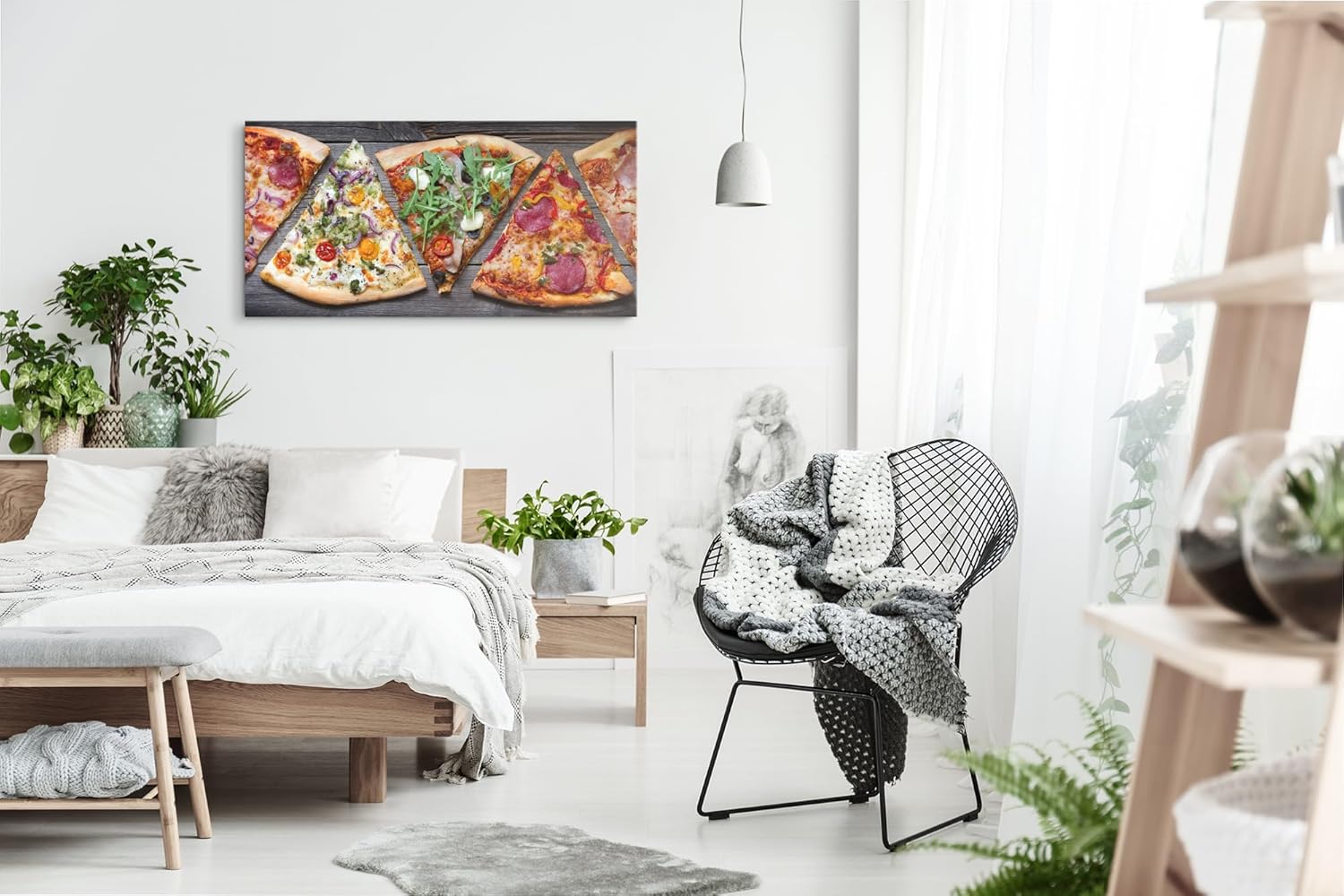 Paul Sinus Wandbild 120x60cm – Leckere Pizzavielfalt, modernes Küchenbild auf Leinwand, rustikale Essenskunst für Küche, Esszimmer, Restaurant, italienische Atmosphäre