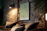 Paul Sinus Kunstdruck 40x60cm Natural Harmony sanftes Blattmuster in hellem Grün auf neutralem Grund für botanische Klarheit