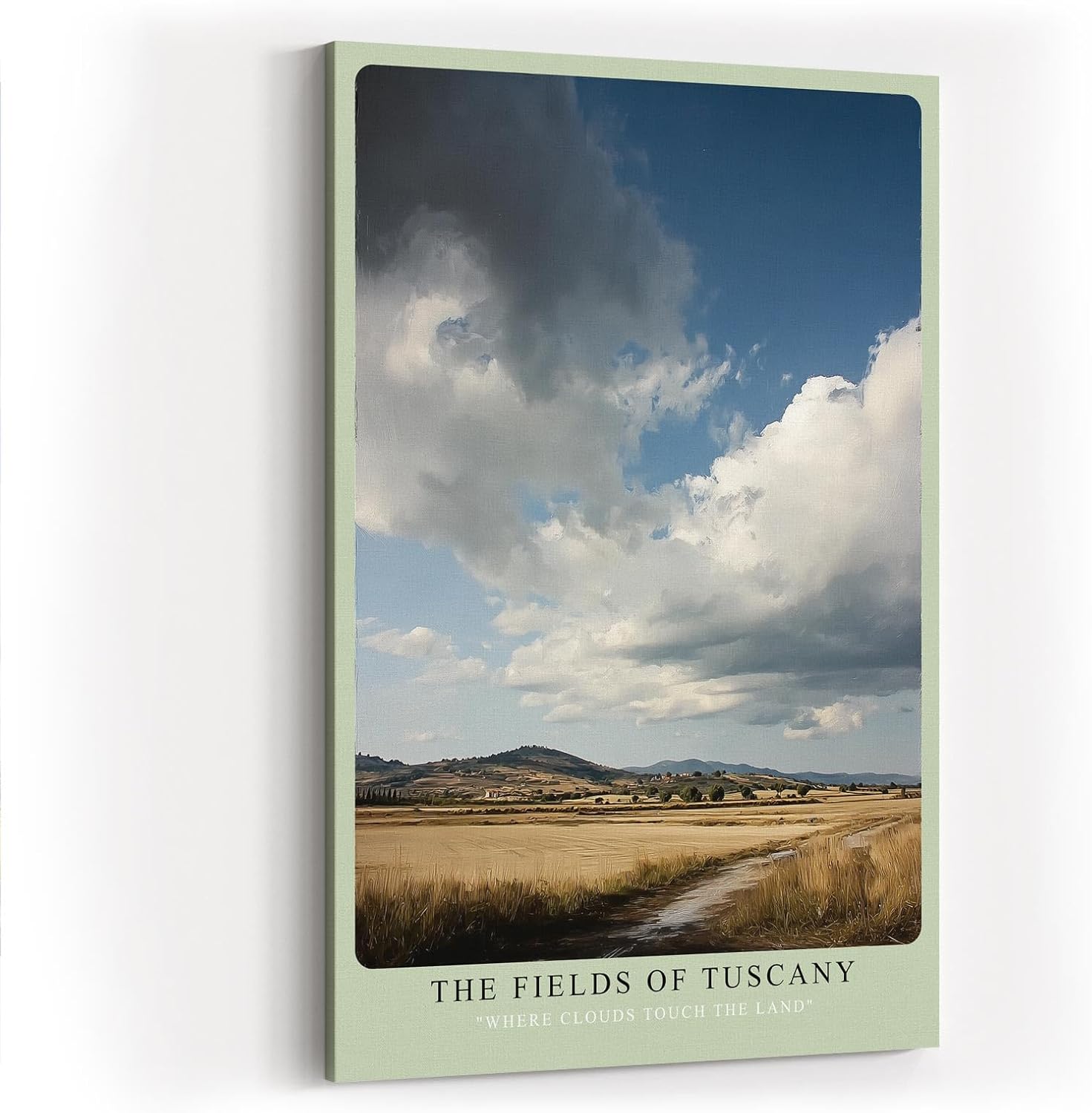 Paul Sinus Wandbild in 40x60cm toskanische Felder unter imposantem Himmel – mediterranes Landschaftsmotiv für warme Wohnakzente