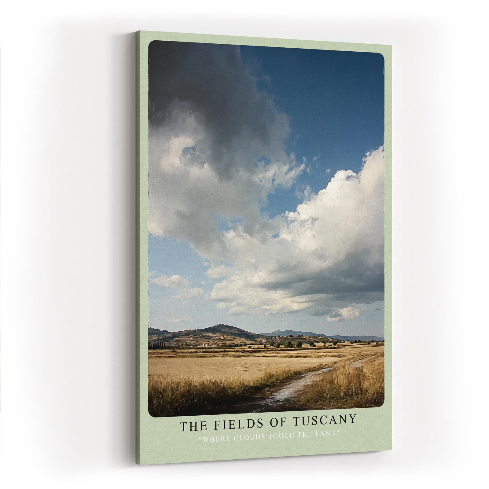 Paul Sinus Wandbild in 40x60cm toskanische Felder unter imposantem Himmel – mediterranes Landschaftsmotiv für warme Wohnakzente