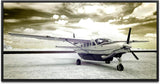 Vintage Flugzeug ca. 130x70cm Wandbild inklusive Schattenfugenrahmen schwarz - Panorama Leinwand Bild XXL Format Wandbilder Wohnzimmer Wohnung Deko Kunstdrucke
