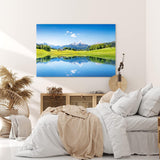 Paul Sinus Wandbild 120x80cm Alpen Alpensee Österreich Blau Natur Sonnenschein