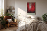 Paul Sinus Wandbild in 40x60cm The Crimson Facade – Ausdrucksstarkes abstraktes Kunstwerk in leuchtendem Rot mit strukturreicher Oberfläche