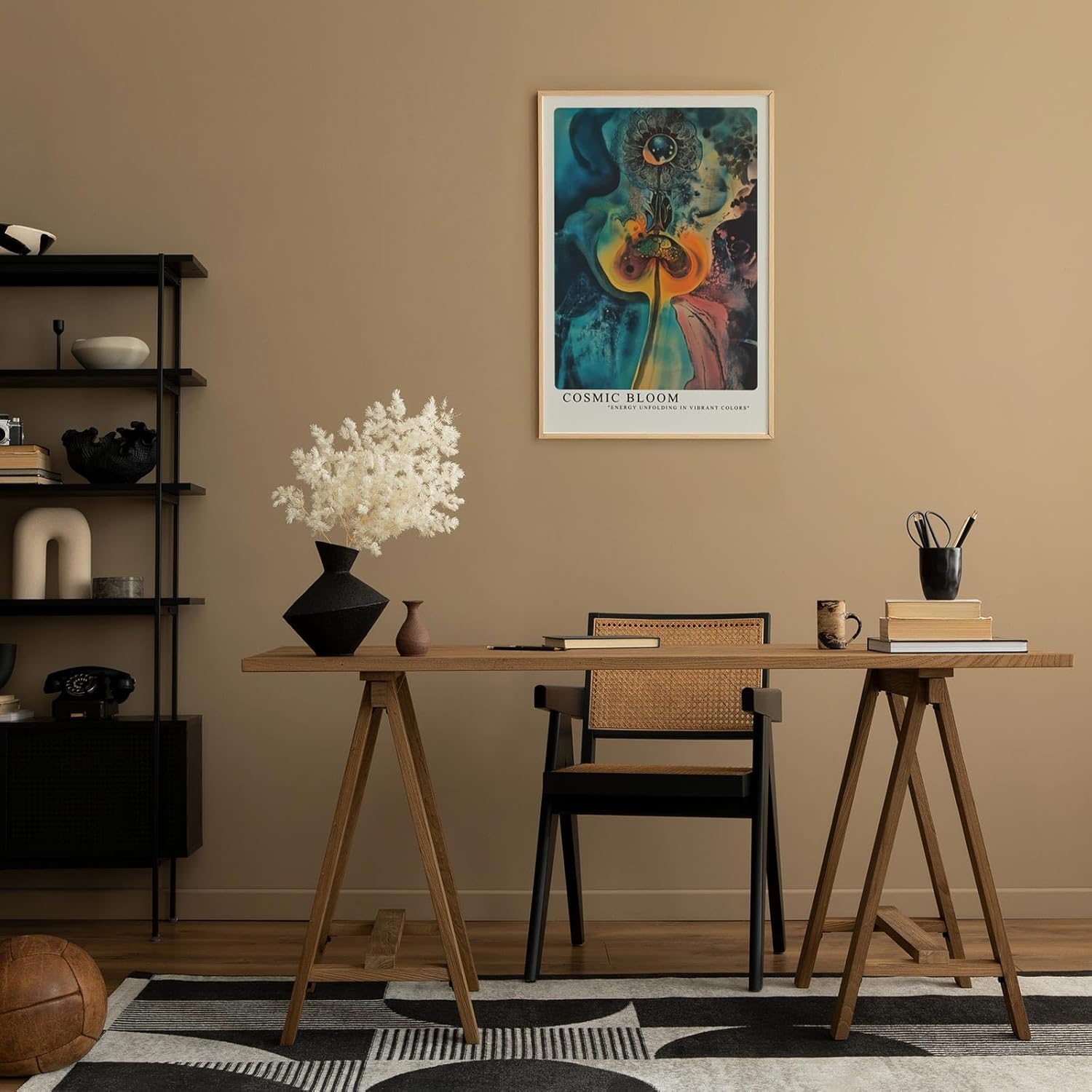 Paul Sinus Leinwandbild 40x60cm kosmische Blüte in leuchtenden Farben mit surrealen Strukturen – kunstvolles Leinwandbild für moderne Raumgestaltung