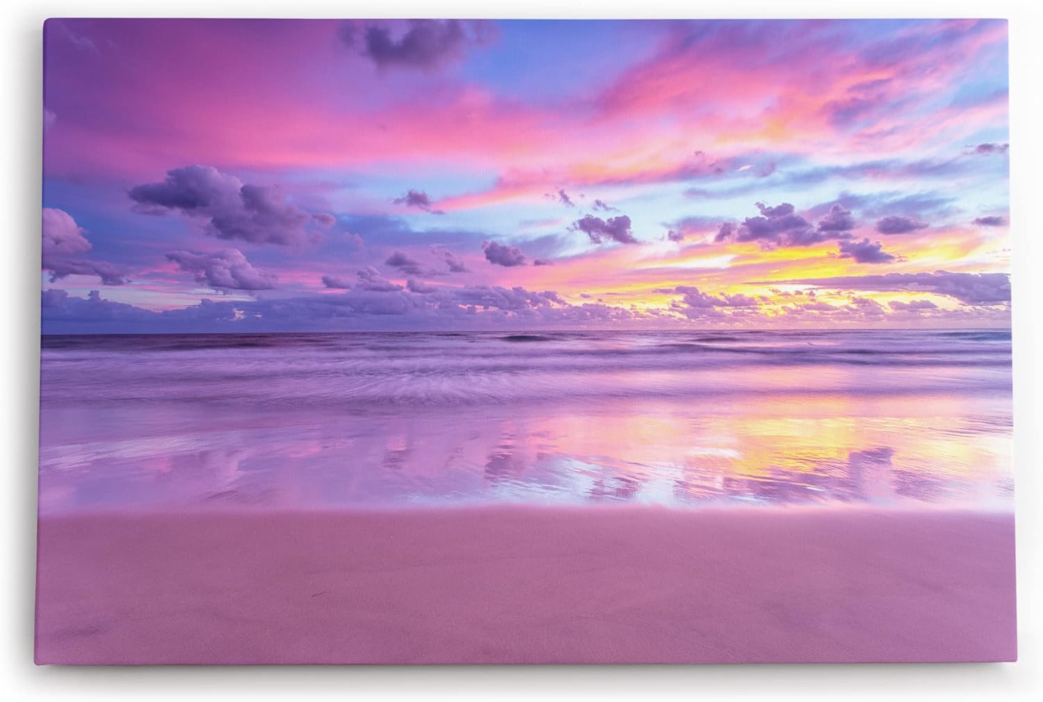 Paul Sinus Wandbild 120x80cm Sonnenuntergang Horizont Ozean Rosa Himmel