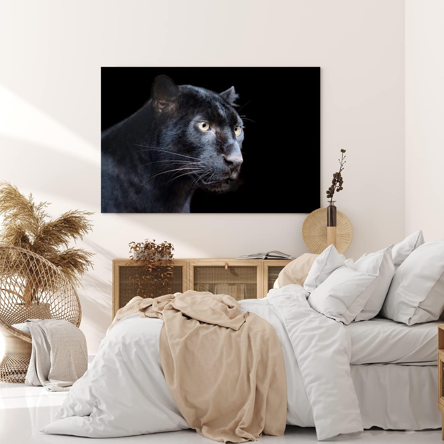 Paul Sinus Wandbild 120x80cm Schwarzen Panther Schwarz Raubkatze Leopard Jaguar