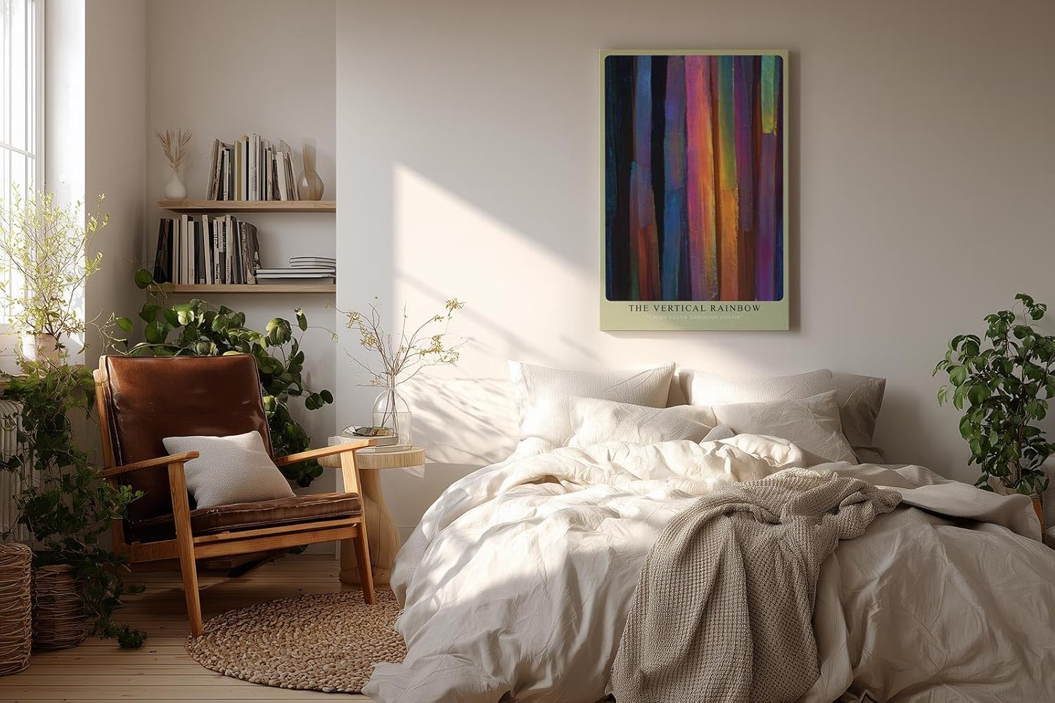 Paul Sinus Wandbild in 40x60cm The Vertical Rainbow – abstraktes Farbmotiv mit vertikalen Regenbogenstreifen für moderne und kreative Raumgestaltung