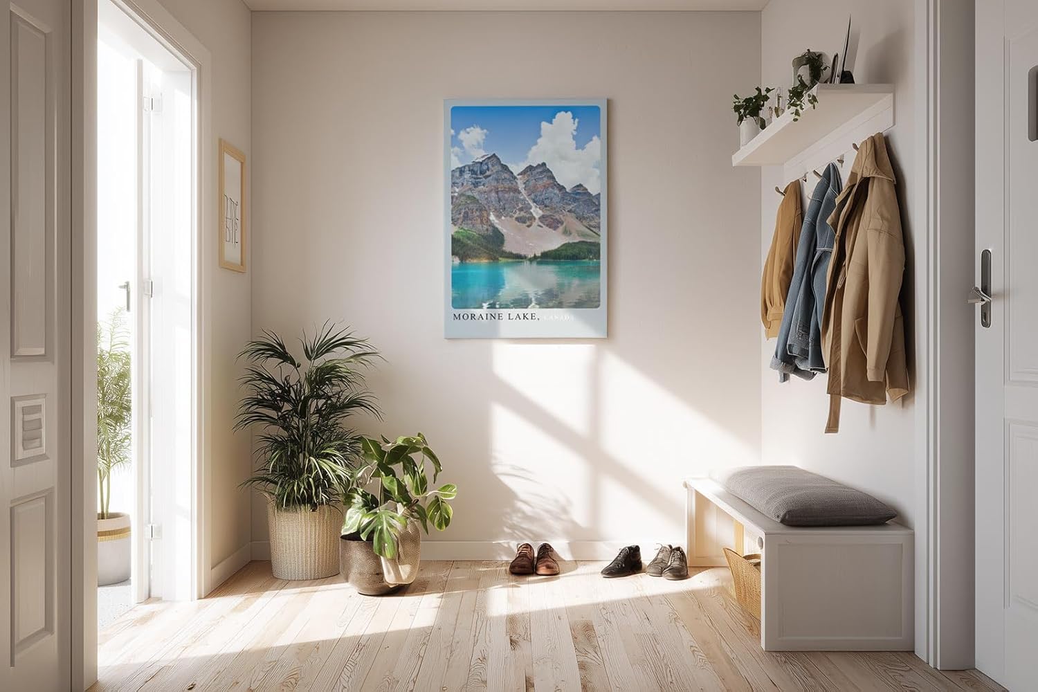 Paul Sinus Kunstdruck 40x60cm Moraine Lake – türkisblauer Gletschersee vor Felsmassiv in Kanada