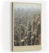 Paul Sinus Wandbild in 40x60cm urbane Megacity – detailreiches Stadtmotiv mit dichter Hochhausarchitektur