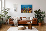Sinus Art Wandbild 120x80cm Bunte Gewürze auf Holzlöffeln vor rustikalem Hintergrund – kulinarisch und stilvoll