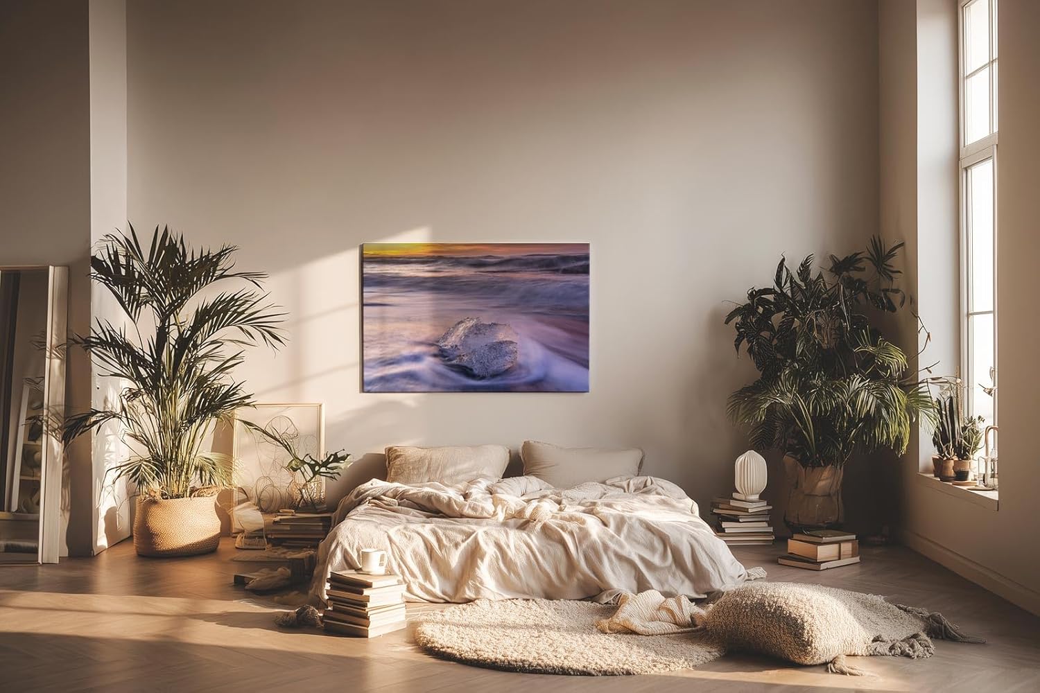 Sinus Art Wandbild 120x80cm Kristallklares Eis in kontrastreicher Flut – kraftvolle Komposition mit künstlerischem Charakter