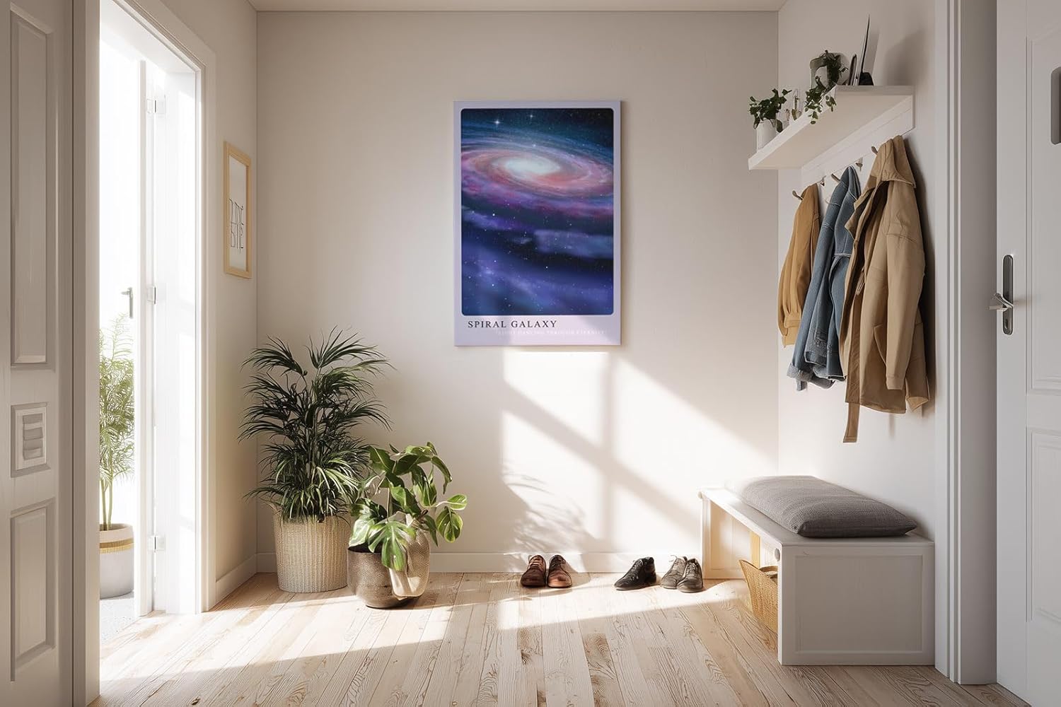 Paul Sinus Kunstdruck 40x60cm Spiral Galaxy – Kosmische Schönheit in lila und blau
