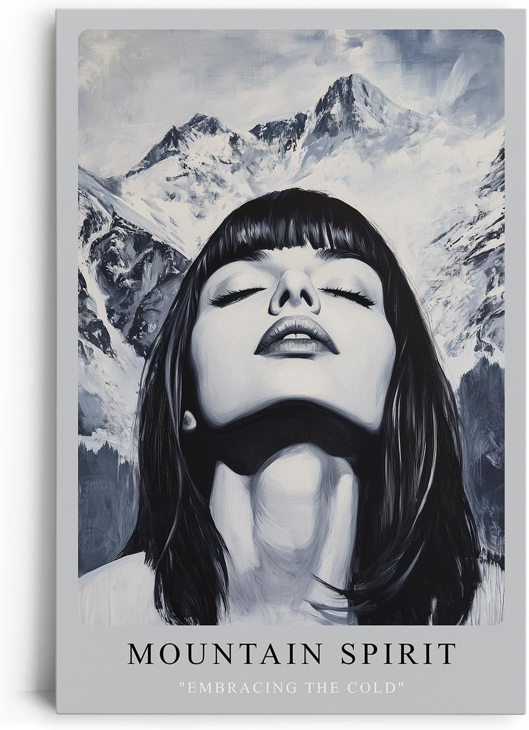 Paul Sinus Leinwandbild 40x60cm Leinwandbild Mountain Spirit moderne Kunst kraftvolle Ästhetik monochrome Eleganz Ausdrucksstärke Berglandschaft