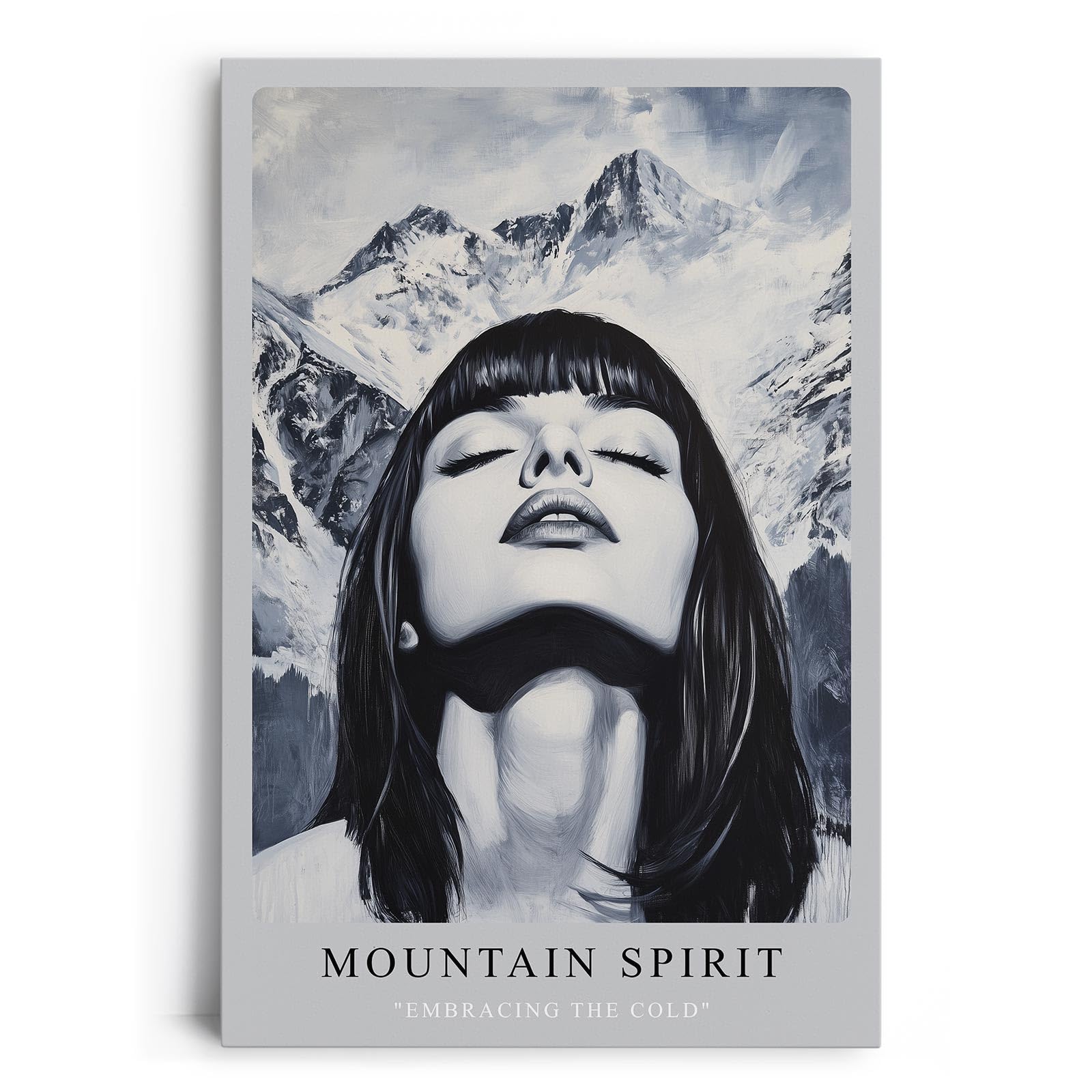 Paul Sinus Leinwandbild 40x60cm Leinwandbild Mountain Spirit moderne Kunst kraftvolle Ästhetik monochrome Eleganz Ausdrucksstärke Berglandschaft
