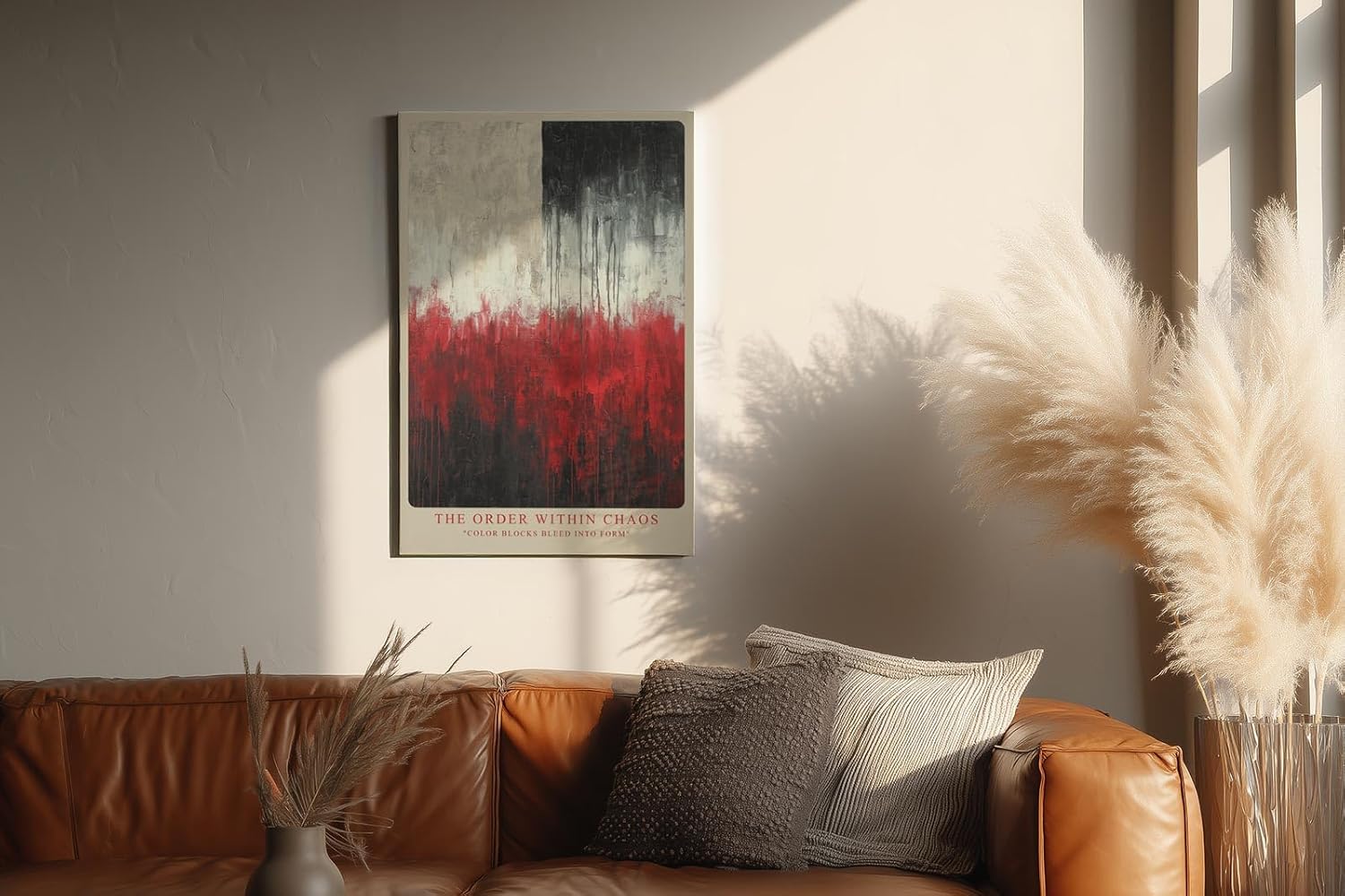 Paul Sinus Wandbild in 40x60cm The Order Within Chaos – Ausdrucksstarkes Kunstwerk mit klaren Farbblöcken und vertikaler Linienstruktur