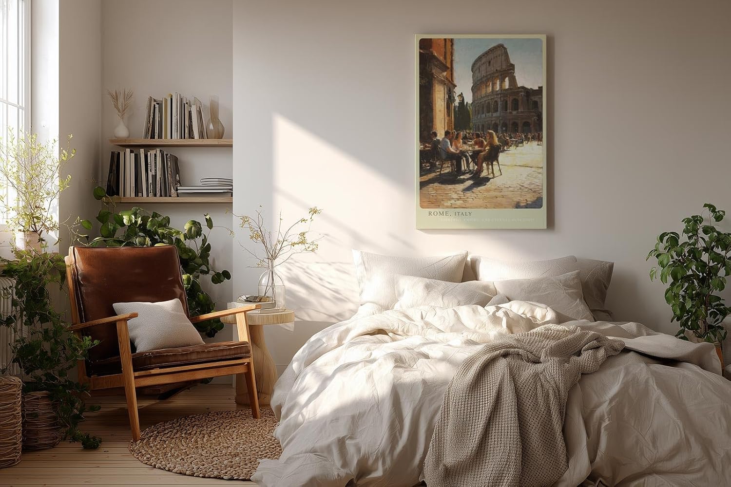 Paul Sinus Wandbild in 40x60cm Rom Italien Straßencafé am Kolosseum mediterrane Atmosphäre zeitlose Kunst für stilvolles Wohnen auf Leinwand