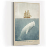 Paul Sinus Wandbild in 40x60cm The Legend of Moby Dick – Segelschiff und weißer Wal in maritimer Komposition