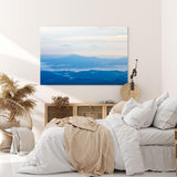 Paul Sinus Wandbild 120x80cm Berge Bergkette Blau Himmel Nebel Sonnenaufgang