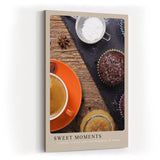 Paul Sinus Kunstdruck 40x60cm Sweet Moments mit Kaffee, Muffins und Gewürzen auf Holzbrett