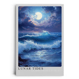 Paul Sinus Leinwandbild 80x120cm Mondflut – Mystisches Meeresmotiv mit leuchtendem Vollmond, sanften Wellen und atmosphärischer Lichtstimmung