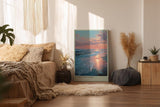Paul Sinus Wandbild in 40x60cm Letztes Licht am Meer mit leuchtendem Sonnenuntergang und sanftem Wellenspiel