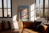 Paul Sinus Wandbild in 40x60cm Morgenstimmung am Meer mit sanften Wellen und goldenen Lichtreflexen im Wasser