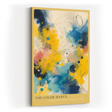 Paul Sinus Wandbild in 40x60cm The Color Dance – Farbintensive abstrakte Komposition in Gelb-, Blauund Weißtönen