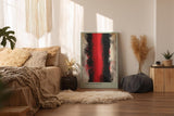 Paul Sinus Wandbild in 40x60cm Vertical Burn – Kraftvolles abstraktes Kunstwerk mit leuchtend rotem Zentrum